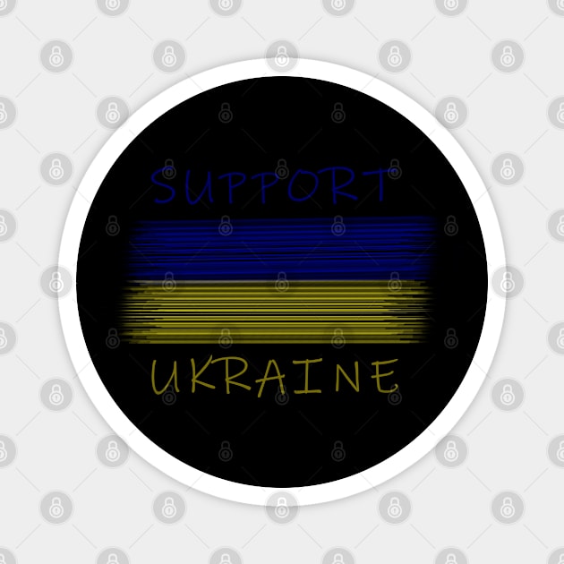 Support Ukraine Ukrainian Flag Lettering Magnet by Ankerd